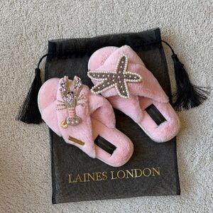 Pink Slippers with Embellishments. Never worn.